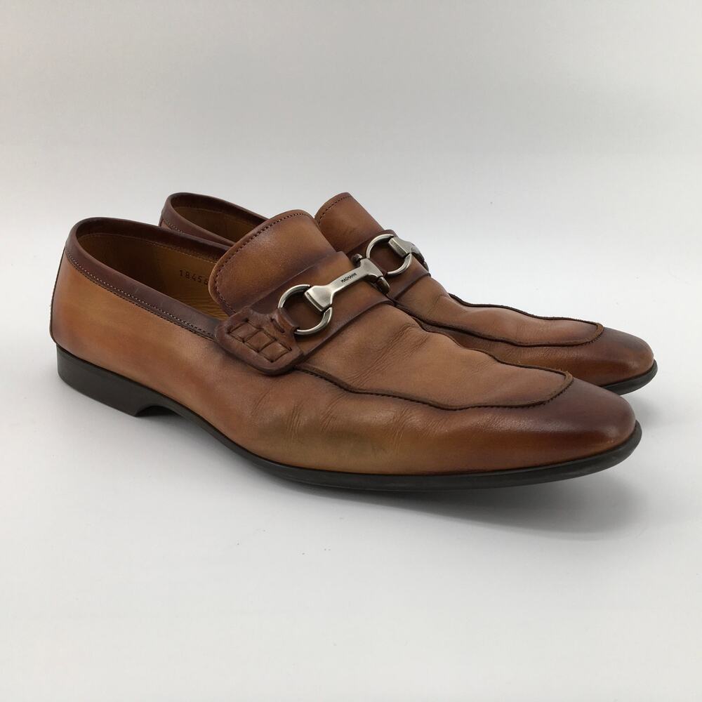 Magnanni Rafa II Brown Leather Horsebit Loafers Men Size 11 Spain Designer